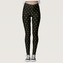 Lunares amarillos en leggings negros