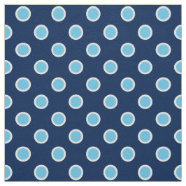 Lunares azules claros en tela azul marino