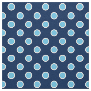 Lunares azules claros en tela azul marino