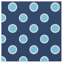 Lunares azules claros en tela azul marino