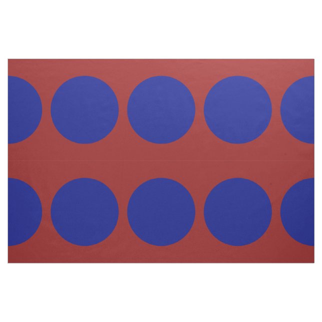 Lunares azules intrépidos en tela geométrica rojo ("Cuarto gordo" (fat quarter))