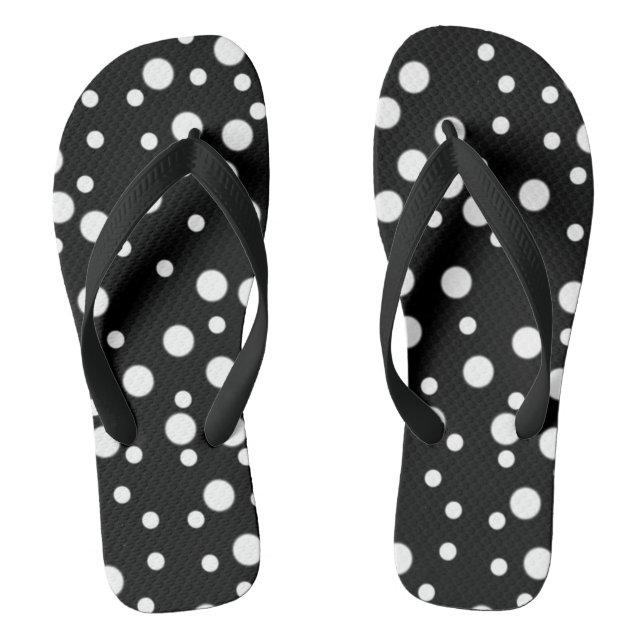 Lunares Blancos en Chanclas Negras (Plantilla)