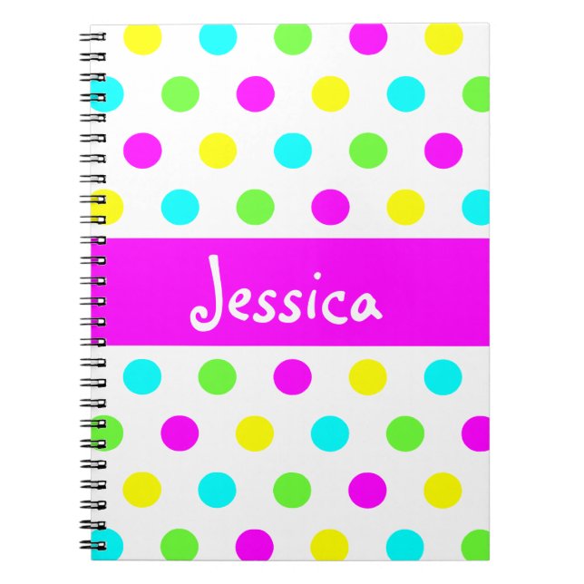 Lunares coloridos divertidos - cuaderno conocido (Frente)