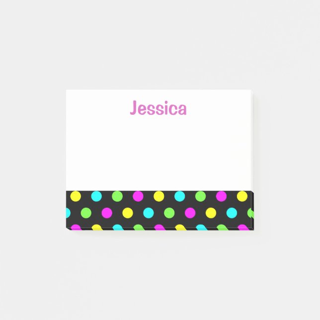 Lunares divertidos en notas de post-it conocidas (Anverso)