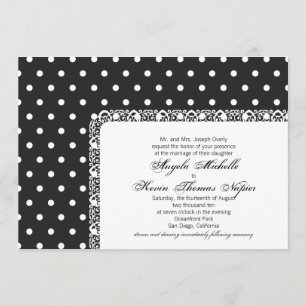 Lunares e invitación de la boda del cordón