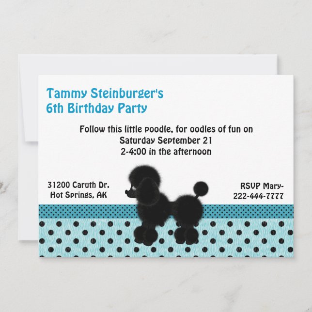 Lunares e invitación de la fiesta de cumpleaños (Anverso)