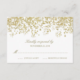 Lunares elegantes RSVP del confeti del blanco y