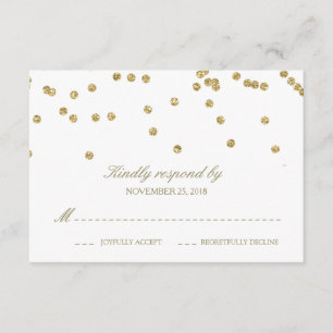 Lunares elegantes RSVP del confeti del blanco y