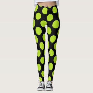Lunares Gigantes de Color Verde Lima en Leggings N