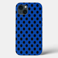 Lunares negros en funda Case-Mate para iPhone azul