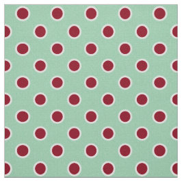 Lunares rojo oscuro resumidos en tela verde clara
