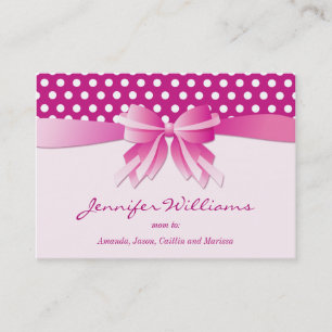 Lunares y tarjetas de visita rosados bonitos de la