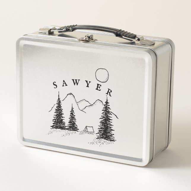 Lunchbox de Camping Boy personalizado - inoxidable (Anverso)