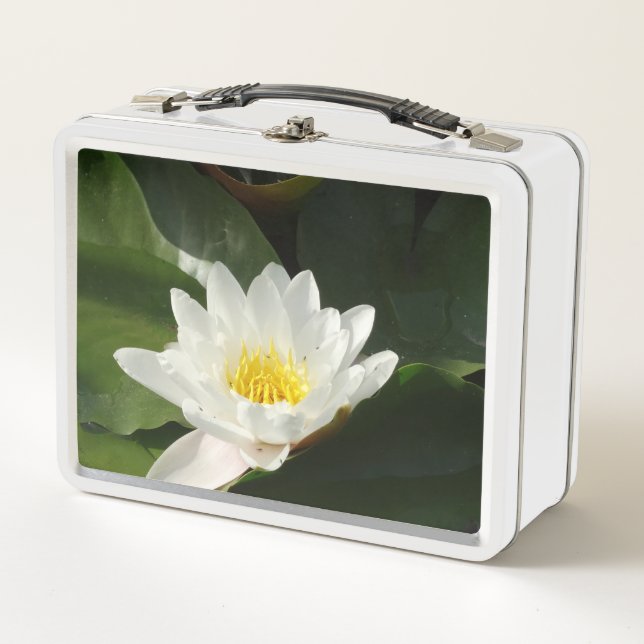 Lunchbox de fotografía de flor de Lotus blanco (Anverso)