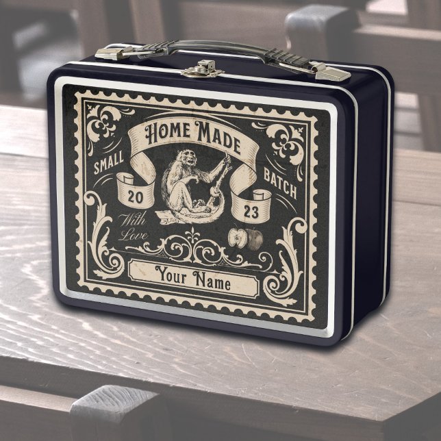 Lunchbox Metalizado casero de cosecha personalizad (Custom personalized vintage lunchbox)