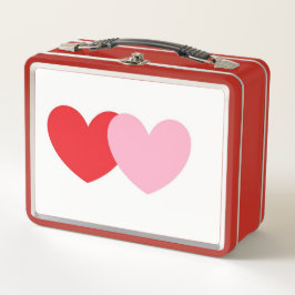 Lunchbox Metalizado de estilo retro con corazones 