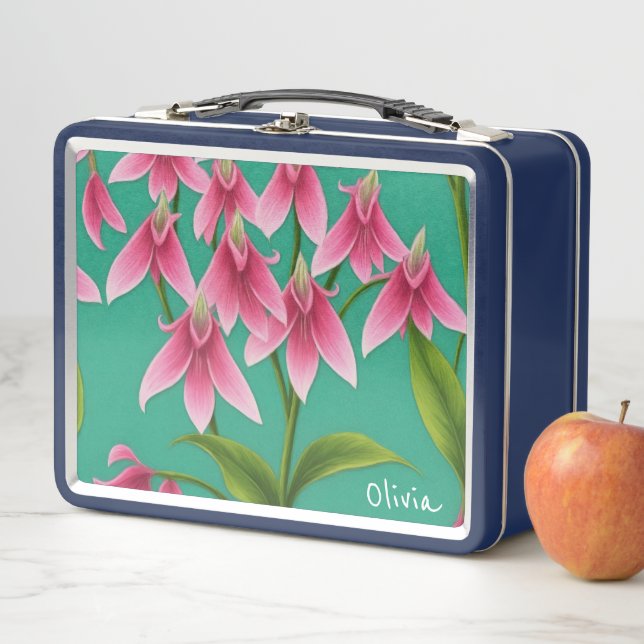 Lunchbox Metalizado floral personalizado (In situ)