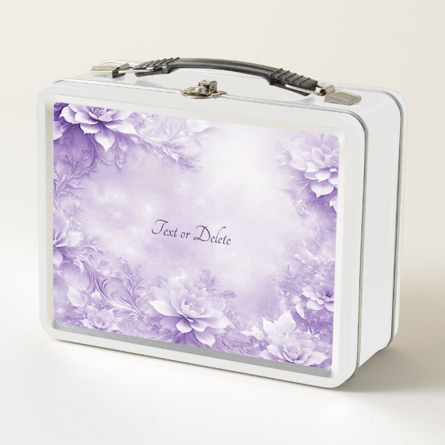 Lunchbox morado de flores blancas (Anverso)