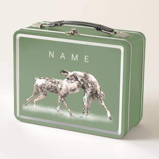 Lunchbox personalizado de perros salvajes africano (Anverso)