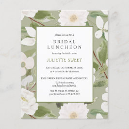 Luncheon de novia | Flores blancas hojas verdes