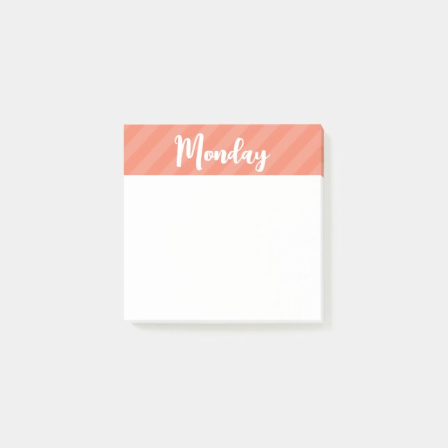 Lunes - Coral - Días de la semana - Publicar notas (Anverso)