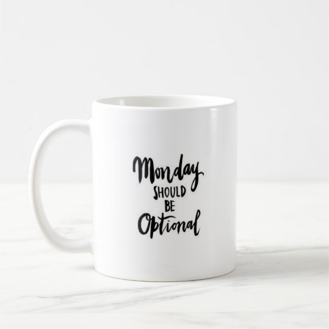 "Lunes debe ser" - taza blanca clásica opcional (Izquierda)