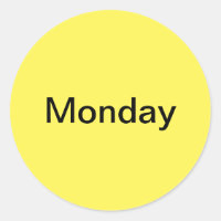 Lunes Día de la Semana Pegatinas Amarillos