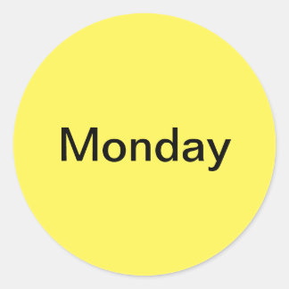 Lunes Día de la Semana Pegatinas Amarillos