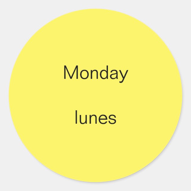 Lunes Lunes de Lunes a Pegatinas Españoles (Anverso)
