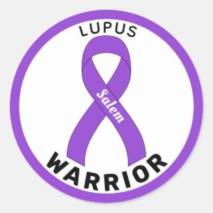 Lupus Warrior Ribbon Pegatina de Ronda Blanca
