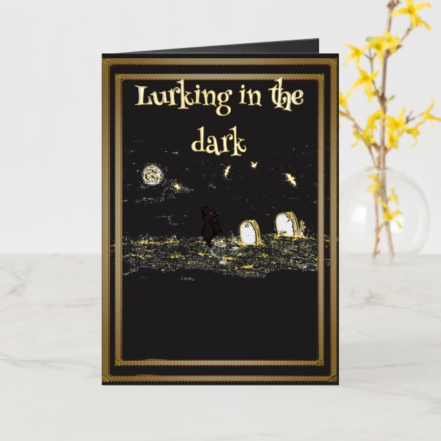 Lurking in the Dark Foil Greeting Card  (flor amarilla)