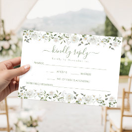 Lush Greenery Eucalyptus Floral Wedding RSVP card