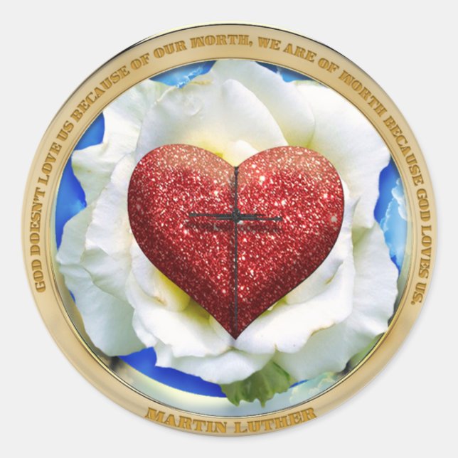 Luther Rosa Pegatina (Anverso)