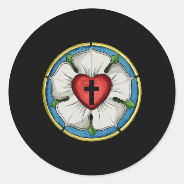 Luther Rosa Sello Lutheran Símbolo de la Cruz Cris (Anverso)