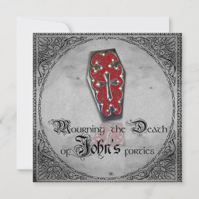 Luto de la muerte de la invitación del fiesta (de (Anverso)