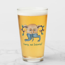 Luttrell Psalter "Sin escuchar" Tumbler de vidrio