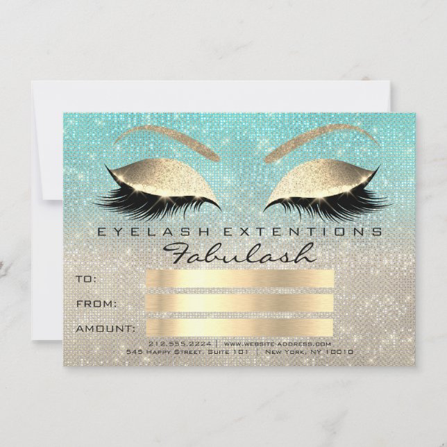 Lux Lashes Blue Ivory Gold Makeup Certificado de r (Anverso)