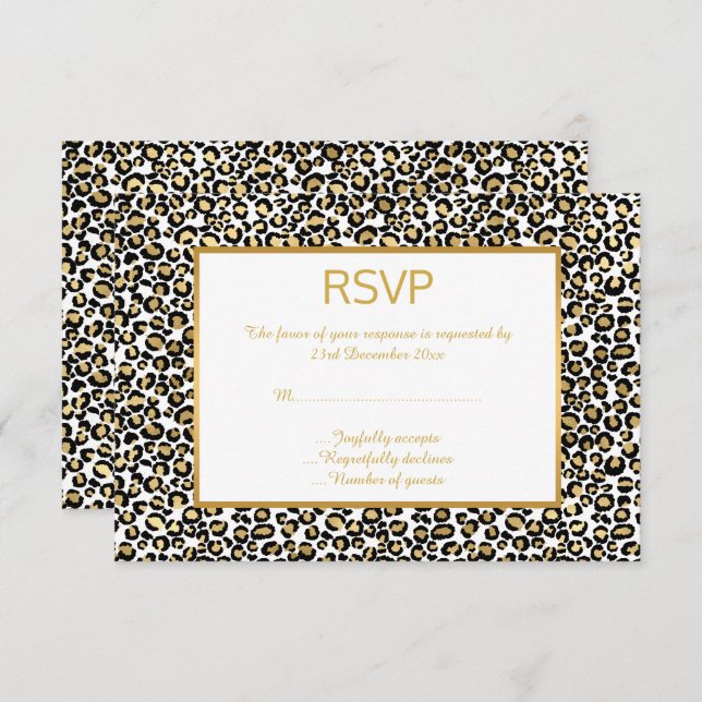 LUXE ANIMAL ESTAMPADO DE LEOPARDO RSVP (Anverso / Reverso)