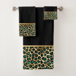LUXE ANIMAL IMPRESIÓN NEGRO GREEN BAÑO TOWALL SET