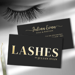 Luxe Black Gold Lash Technician Tarjeta de Negocio