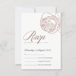 LUXE ELEGANTE RUBOR PINK ROSE GOLD FLORAL RSVP