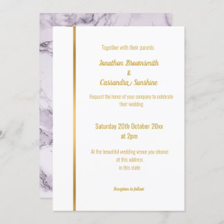 LUXE LILAC MÁRMOL ORO INVITACIÓN DE BODA