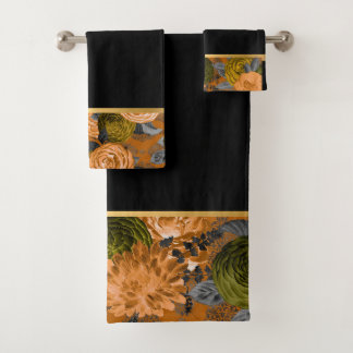 LUXE NARANJA BAÑO IMPRESO DE ORO NEGRO ROSA