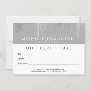 Luxe Rubor Confetti Rain Pattern Gray Gift Card