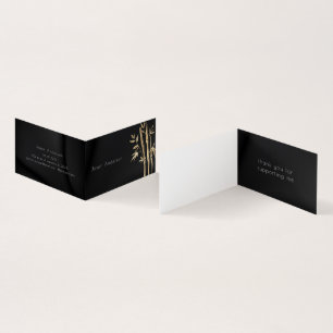 Luxurious Gold Bamboo QR Code tarjeta de visita