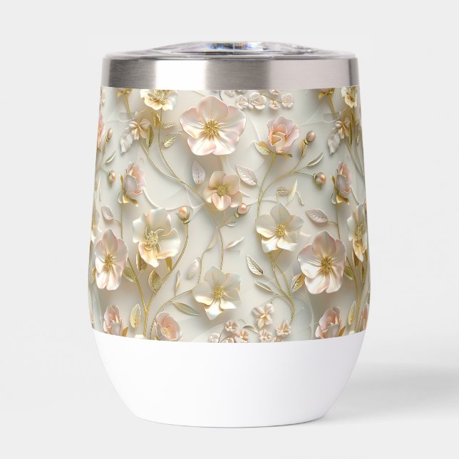 Luxury 3D Embossed Floral Gold Foil Elegant  (Frente)