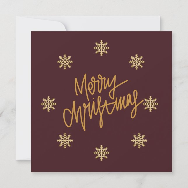 Luxury Burgundy & Gold Personalised Christmas Card (Anverso)