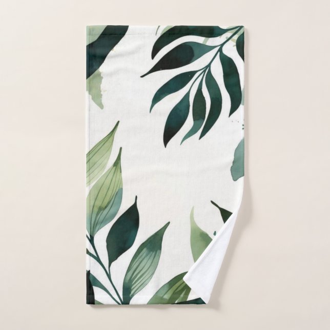Luxury Emerald Green Gold Botanical Hand Towel (Toalla de mano)