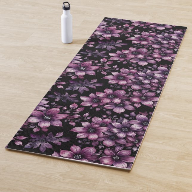 Luxury Floral Yoga Mat – Boutique Fitness Design (In situ)