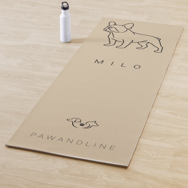 Luxury French Bulldog Yoga Mat | Custom Pet Name (In situ)